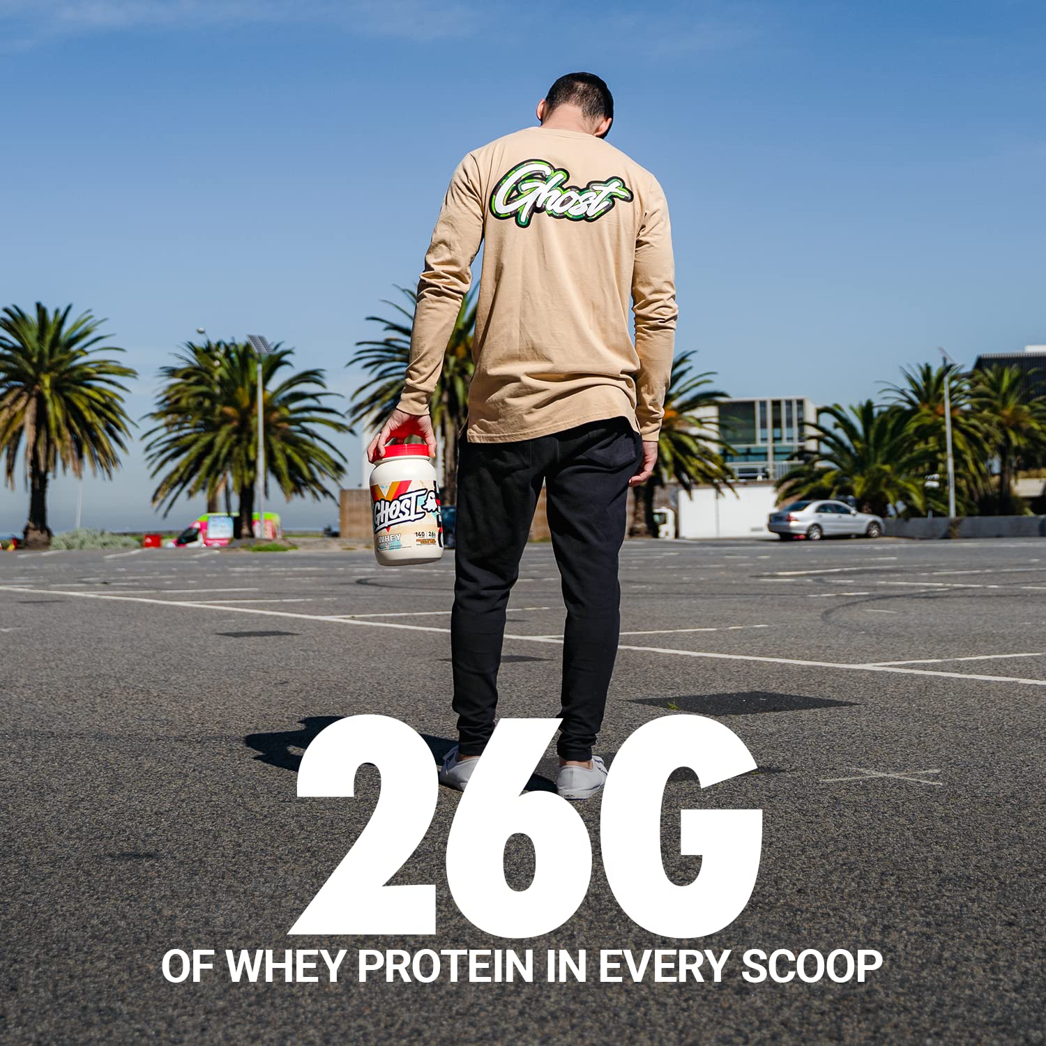 Ingrédients Ghost Whey, liste transparente: sans gluten ni soja pour plus de choix.