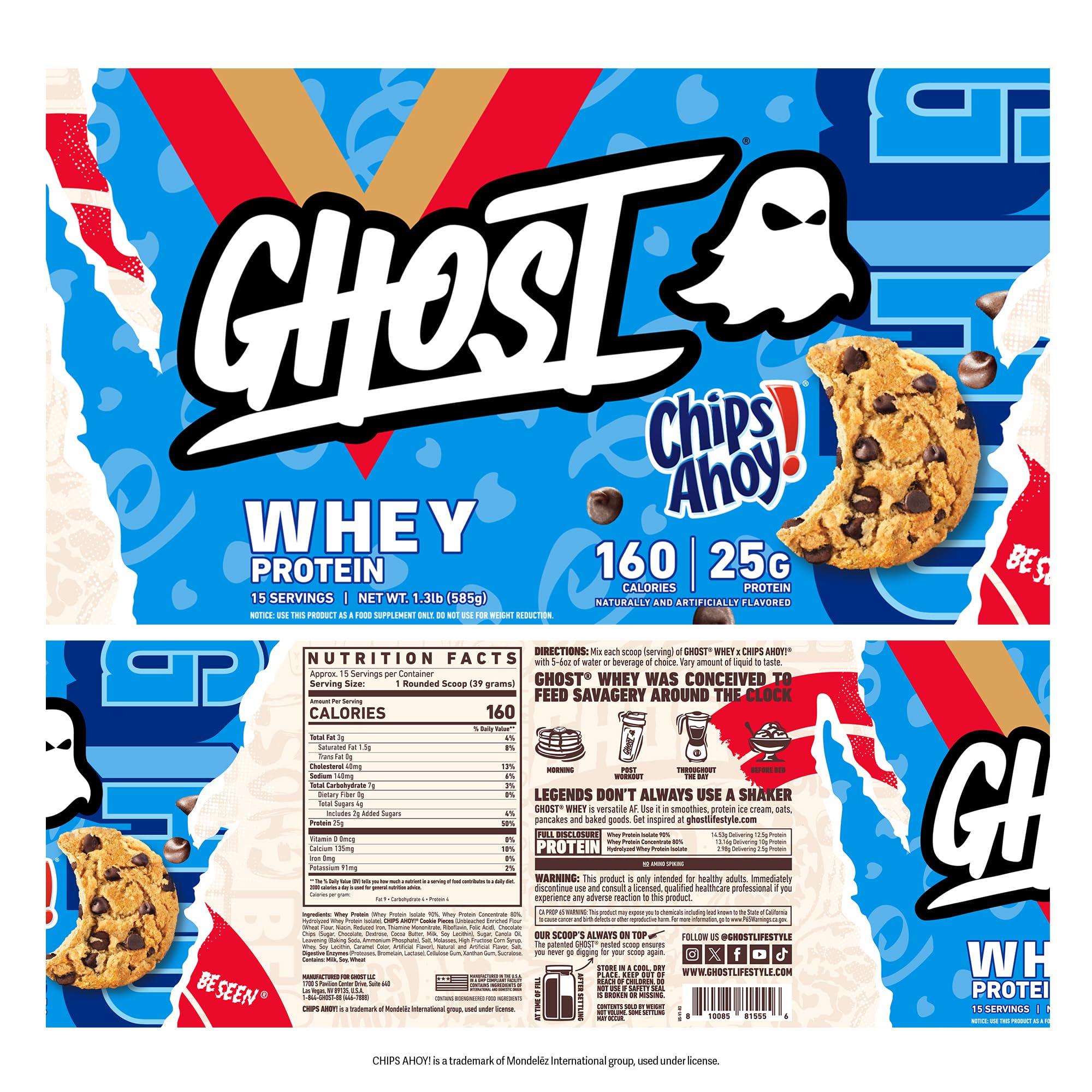 Morceaux réels Chips Ahoy dans la poudre pour texture gourmande