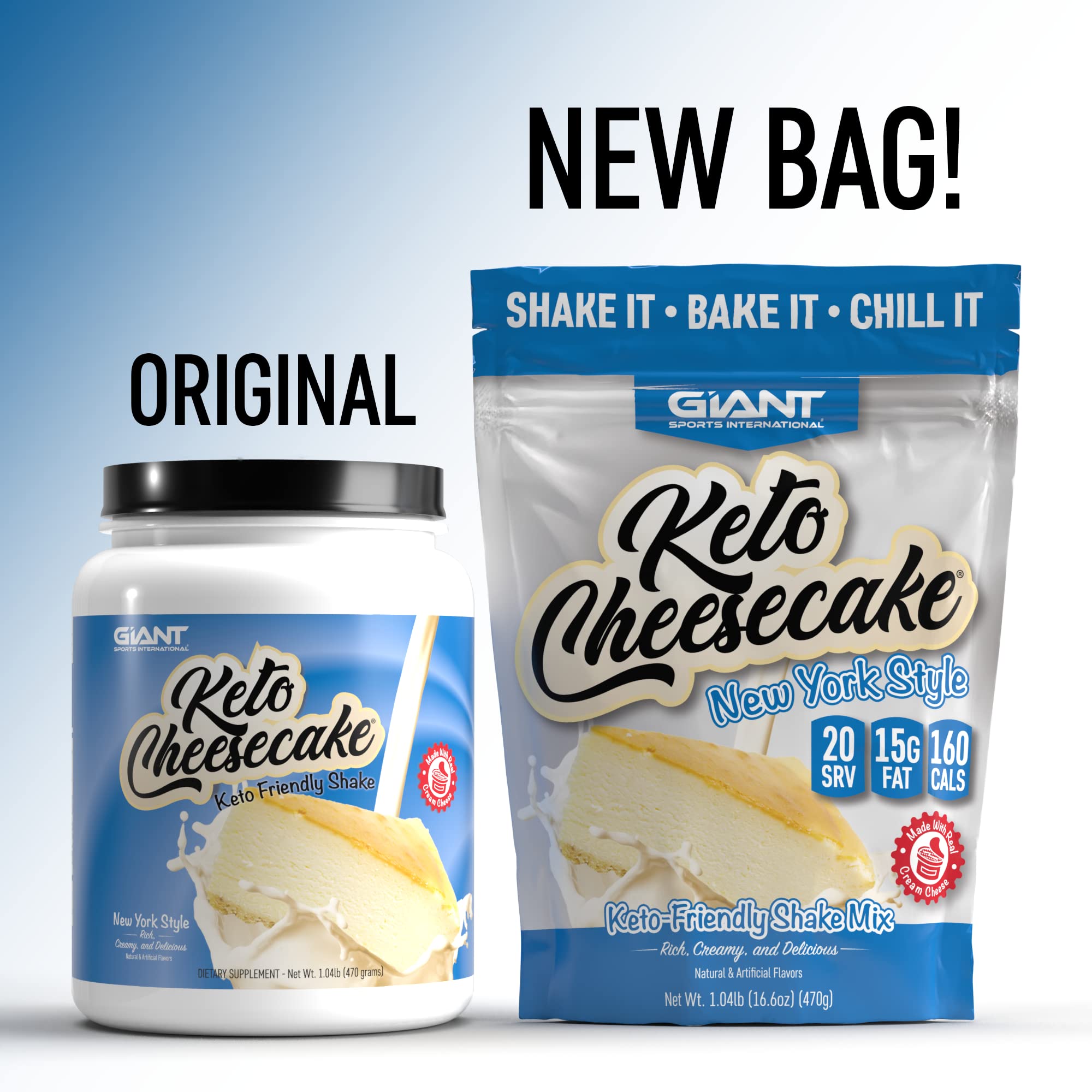 Giant Sports Mélange Gâteau au Fromage Céto ingrédients: fromage creme en poudre pour goût riche.