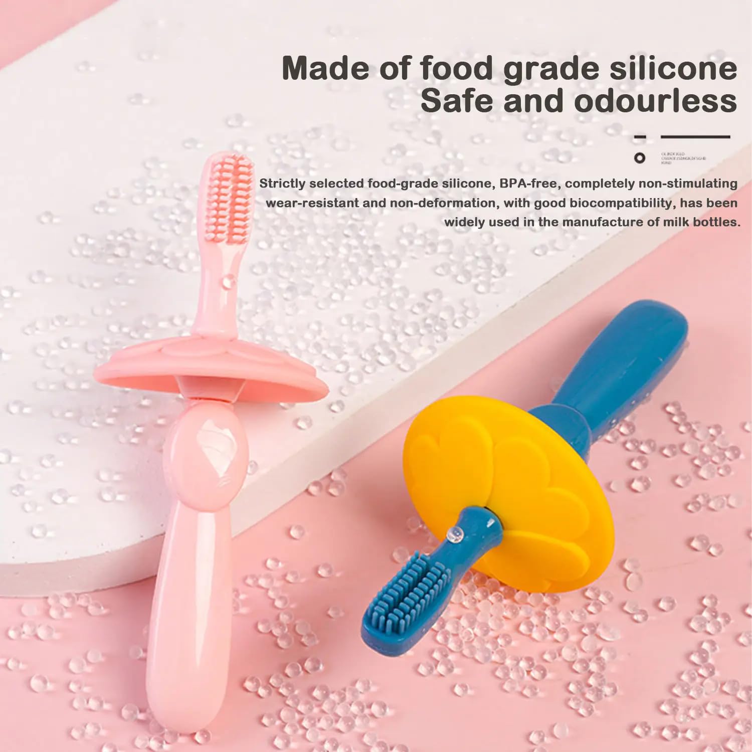 GIAVGIAV brosse-dents bébé taille compacte adaptée aux jeunes dents