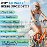 Capsules Gifinary Probiotiques faciles à avaler pour le bien-être digestif.