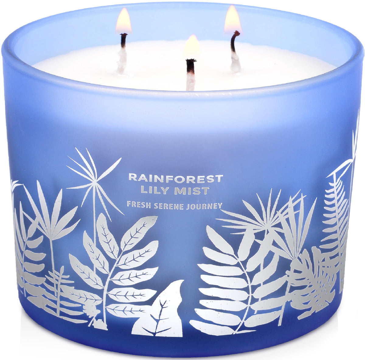 Bougie GIFTAWAY à trois mèches avec brume florale inspirée forêt.
