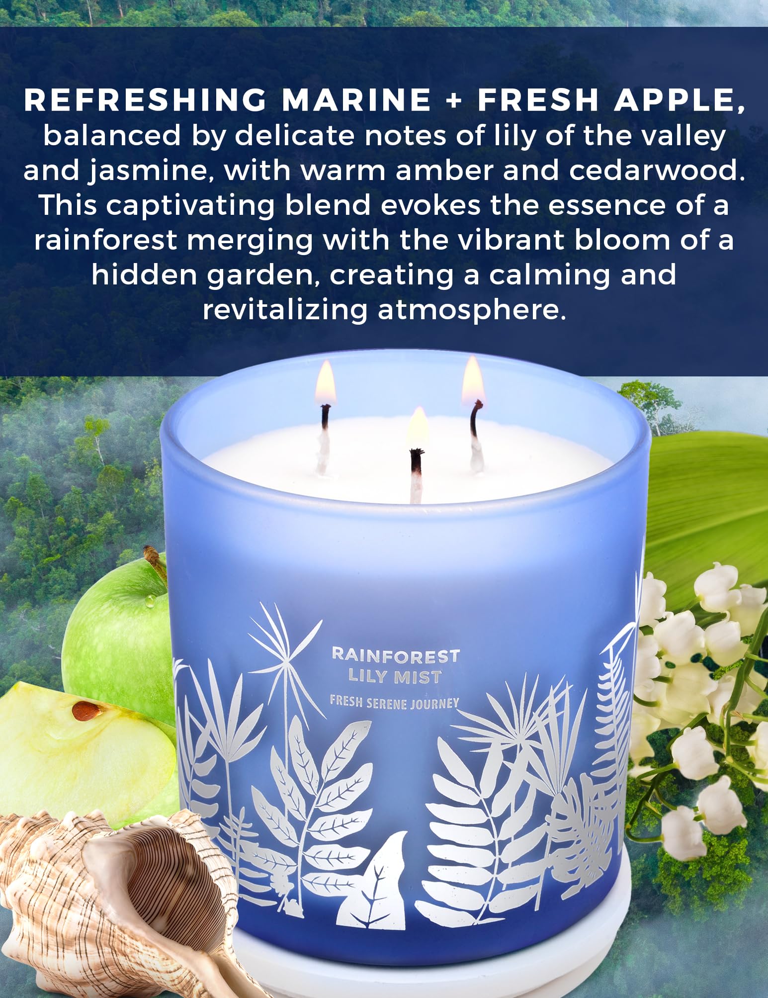 Jarre en verre bleue GIFTAWAY avec motif botanique apaisant.