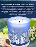 Jarre en verre bleue GIFTAWAY avec motif botanique apaisant.