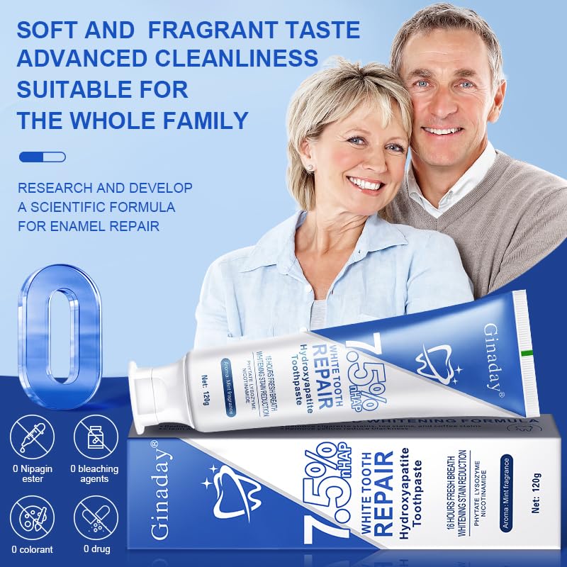 Ginaday dentifrice hydroxyapatite haleine fraîche après chaque brossage