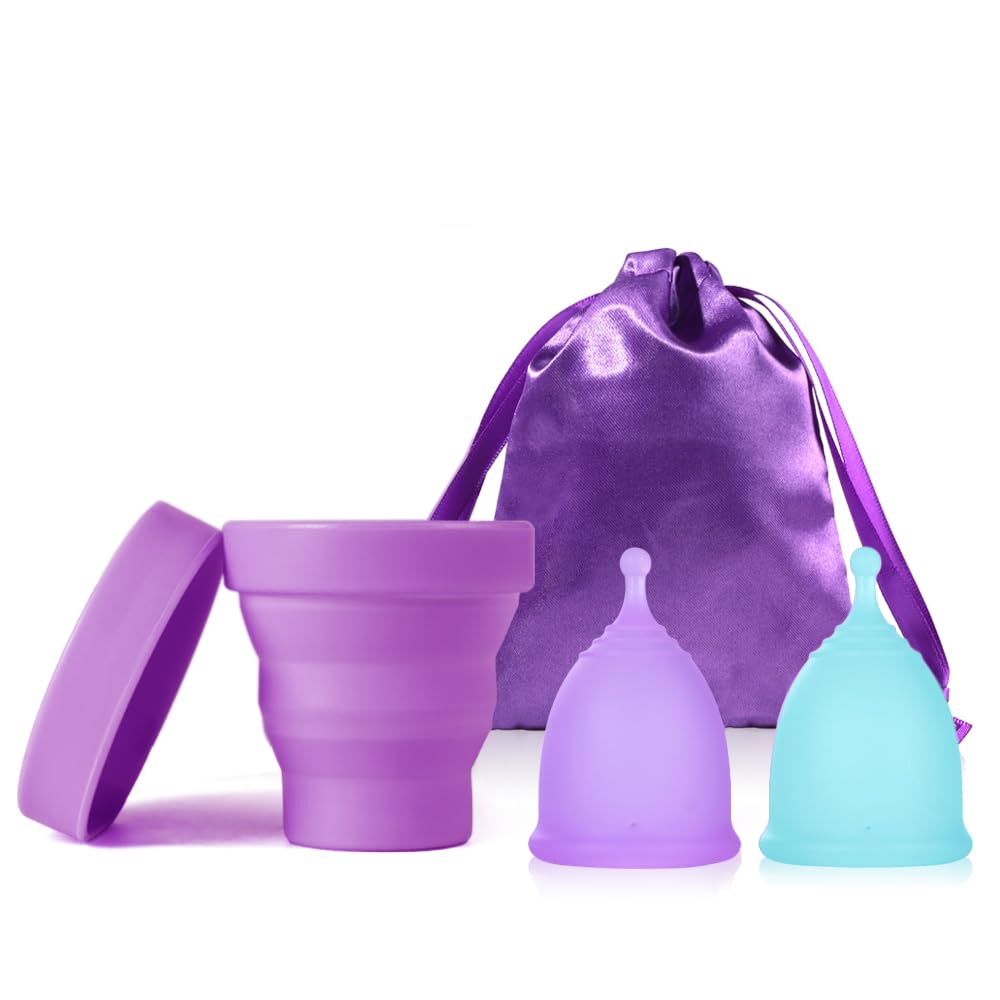 Ginalaia coupe menstruelle pliable dans son étui, rangement pratique lors des déplacements.
