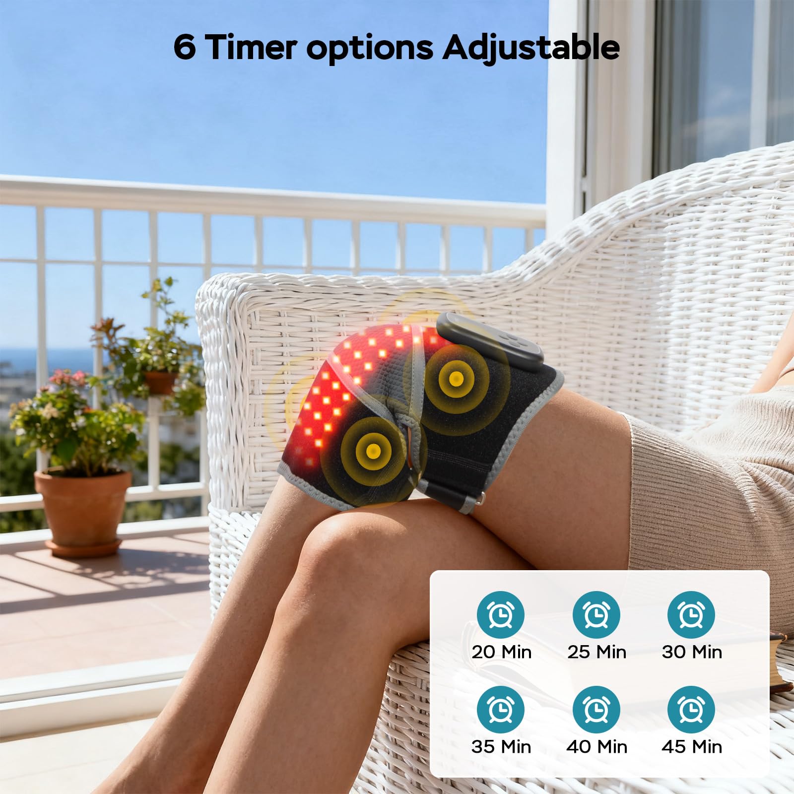 GINEKOO Genou: minuterie à six niveaux pour des sessions personnalisées.