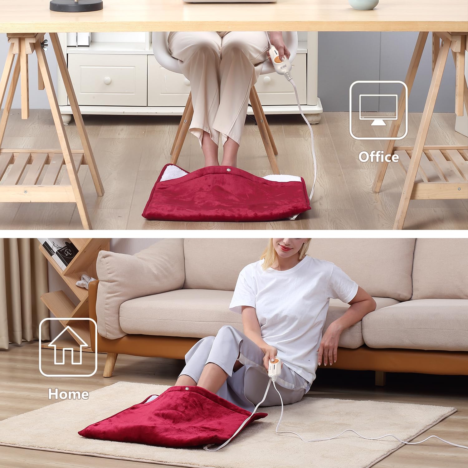 Gintao utilisé au lit, canapé ou bureau pour rester au chaud.