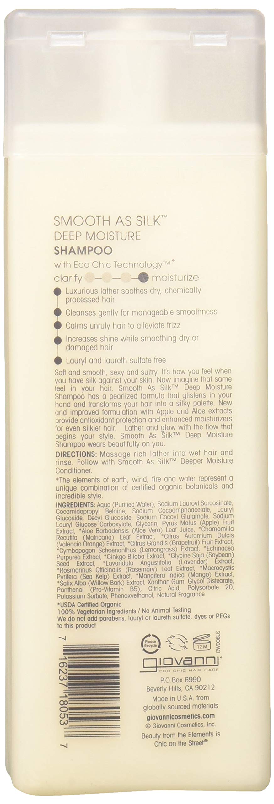 Shampoing Giovanni, texture soyeuse, démêlage facilité et protection couleur.