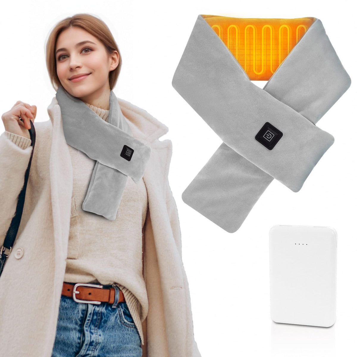 Girasol châle sans fil, chaleur portable pour le cou.