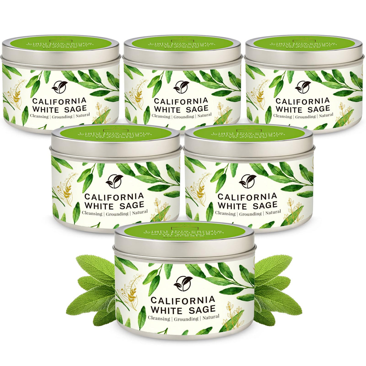 Bougie Gisly Sage – ensemble cadeau 6oz, brûle propre pour salon et détente.