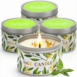 Gisly lot de 4 bougies sauge blanche prêt à offrir pour la maison