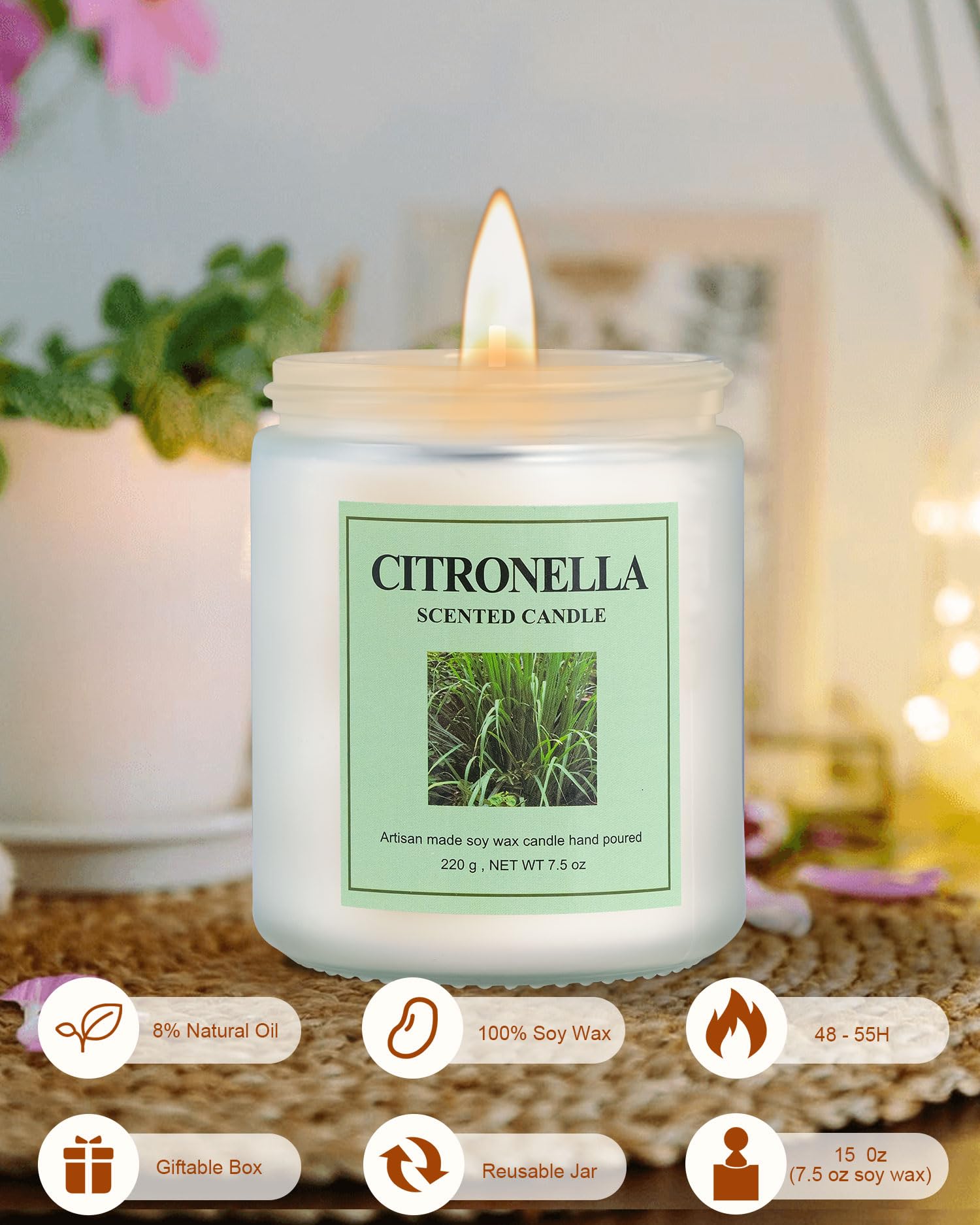 Bougie GITRANG Vanille — parfum doux et réconfortant pour une atmosphère cosy.