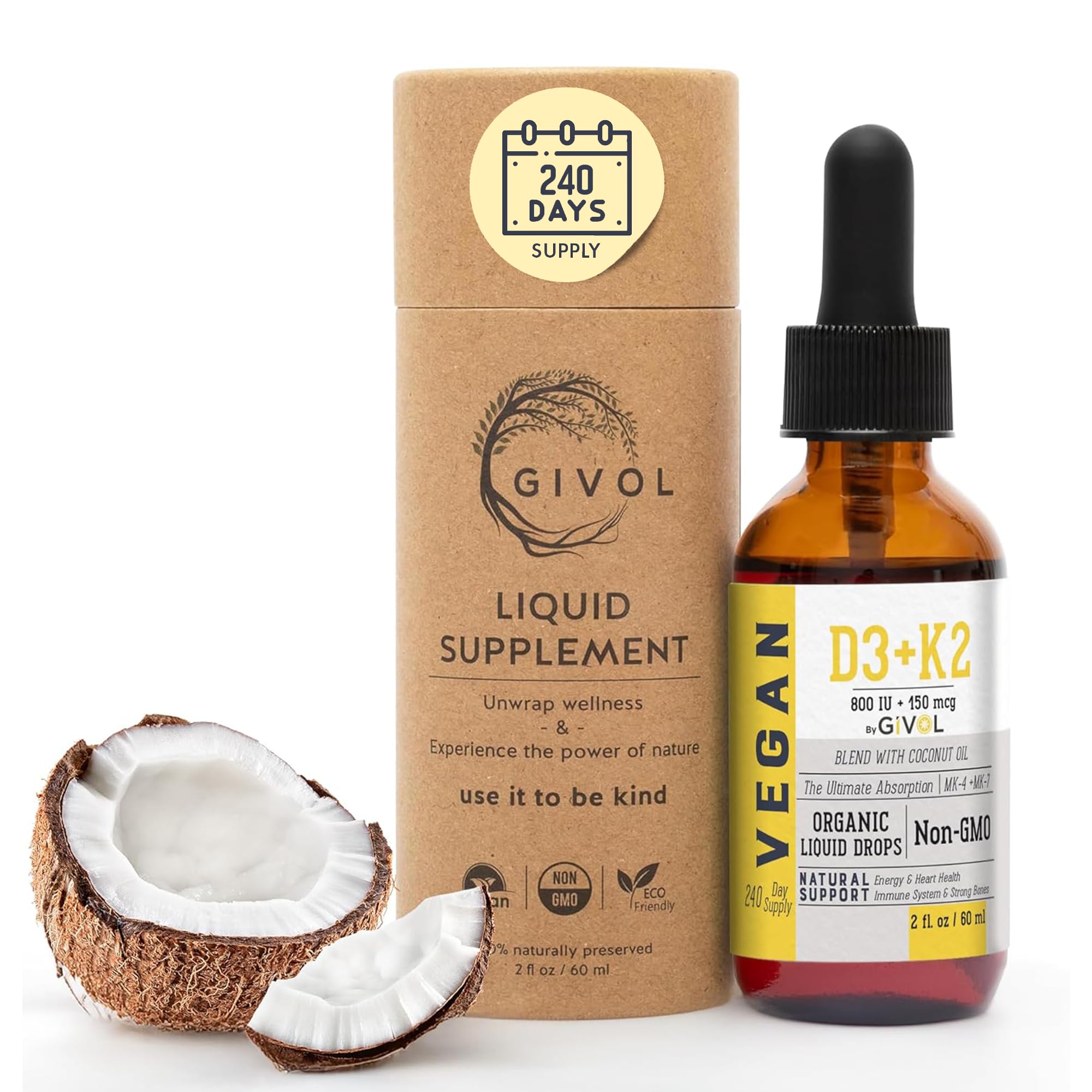 GIVOL D3 K2 gouttes liquides pour une absorption pratique au quotidien.