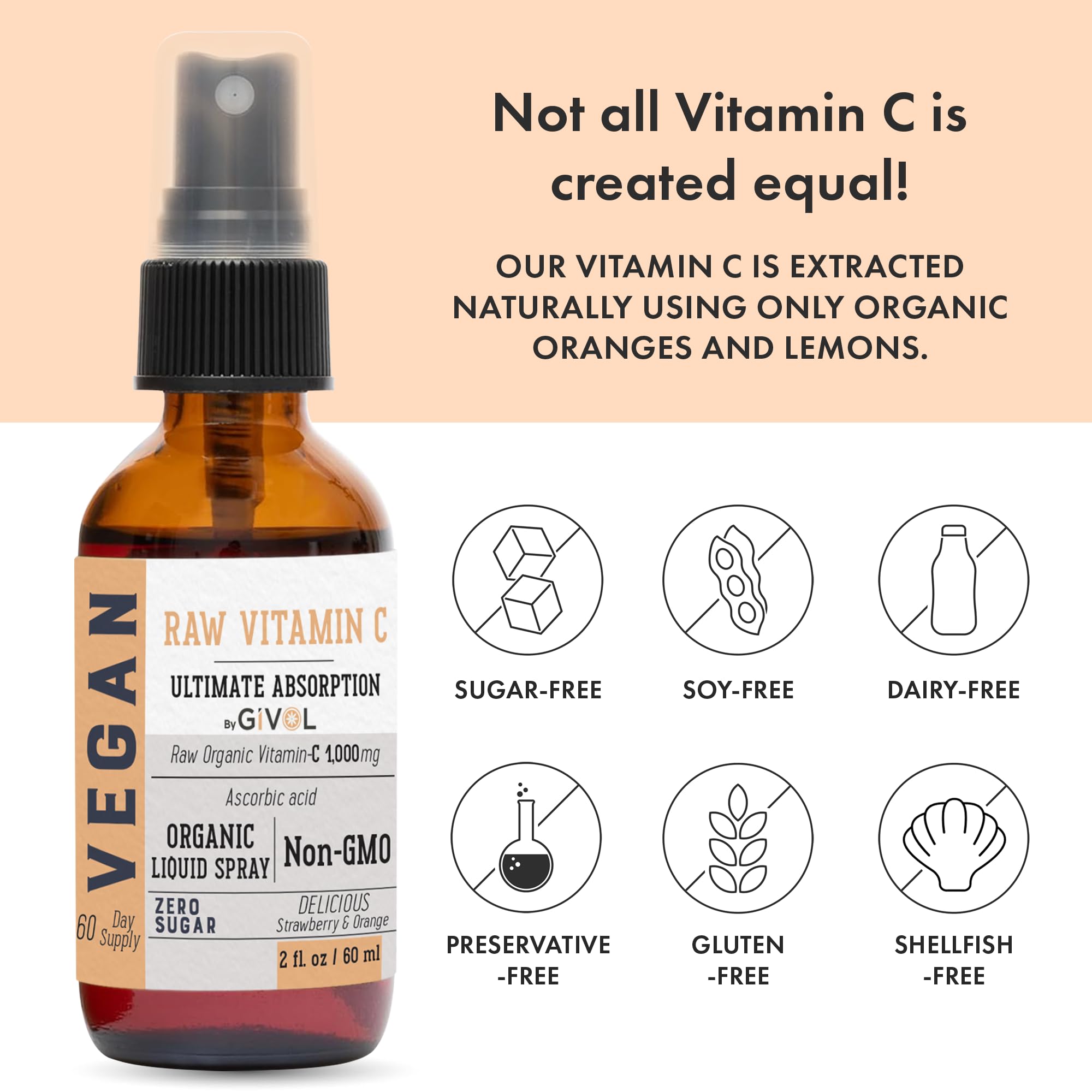 GIVOL Vitamine C bouteille-pompe, apport quotidien discret et efficace.