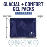 Glacial Comfort compresse gel froid pour les genoux, relief ciblé et réutilisable.