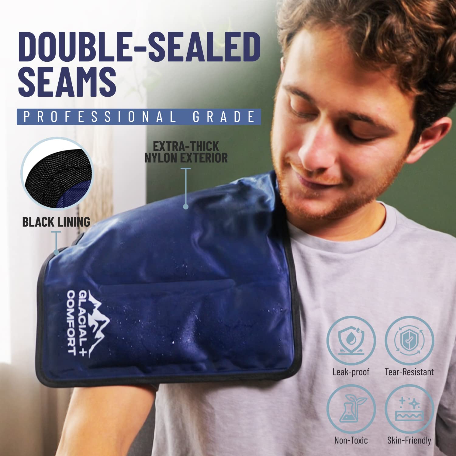 Glacial Comfort coutures double scellées pour une utilisation durable et fiable.