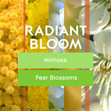 Flamme scintillante de la bougie Glade Radiant Bloom pour une atmosphère cosy.