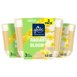 Bougie Glade Radiant Bloom, pot à 3 mèches, ambiance chaleureuse et florale.