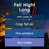 Flaconnettes et composants d’huile essentielle utilisés par Glade pour Fall Night Long.