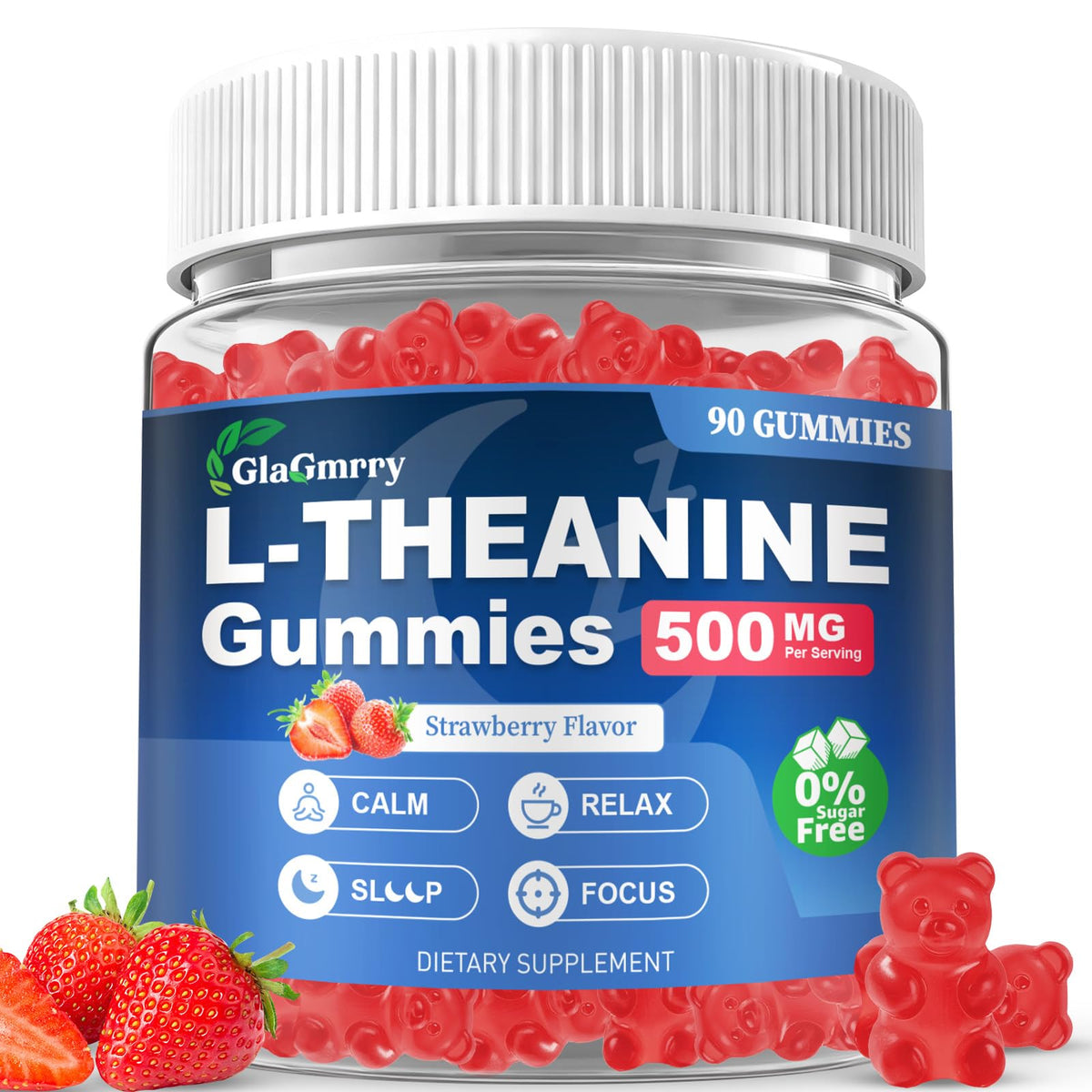 GlaGmrry Bouteille L-Theanine : soutien calme et concentration au quotidien.