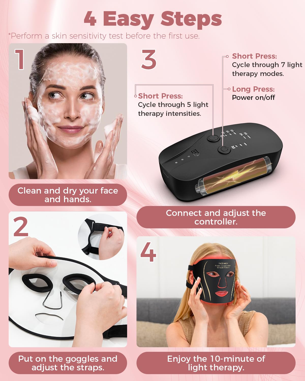 Glamesty Télécommande rechargeable pour le visage – commandes simples.