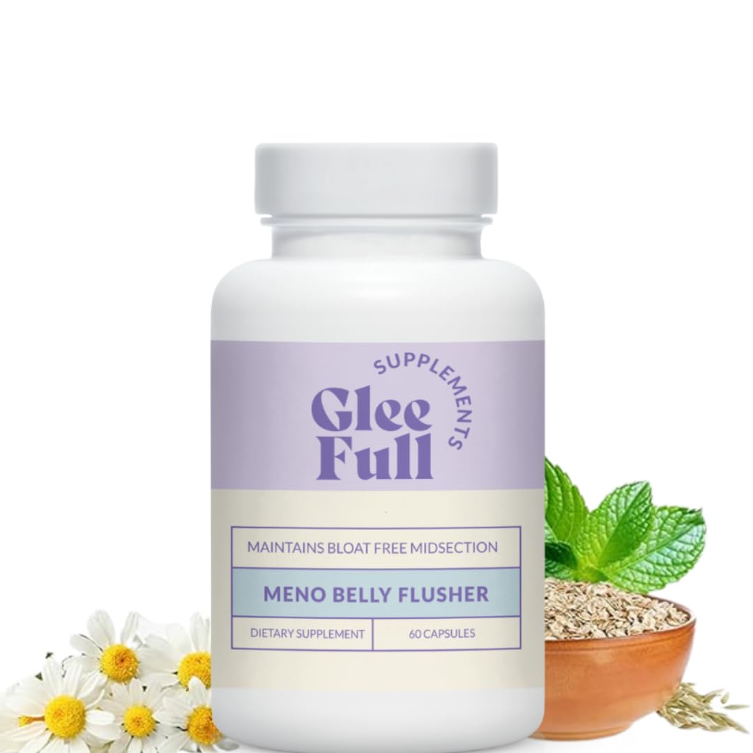 Gleefull Supps Meno Belly Flusher - boîte de dosage, digestion douce après repas.