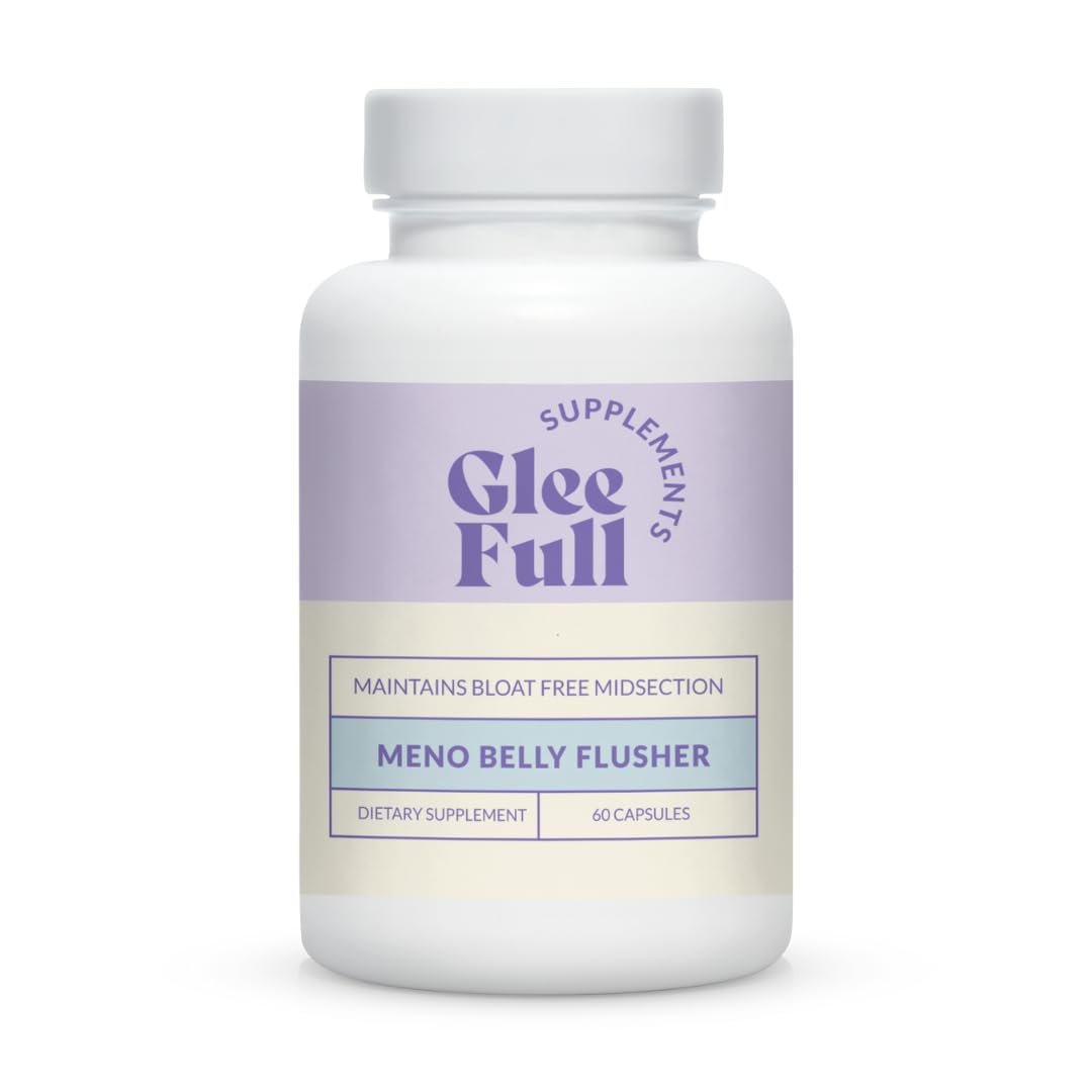 Gleefull Supps Meno Belly Flusher - bouteille, soutien digestif quotidien et confort.
