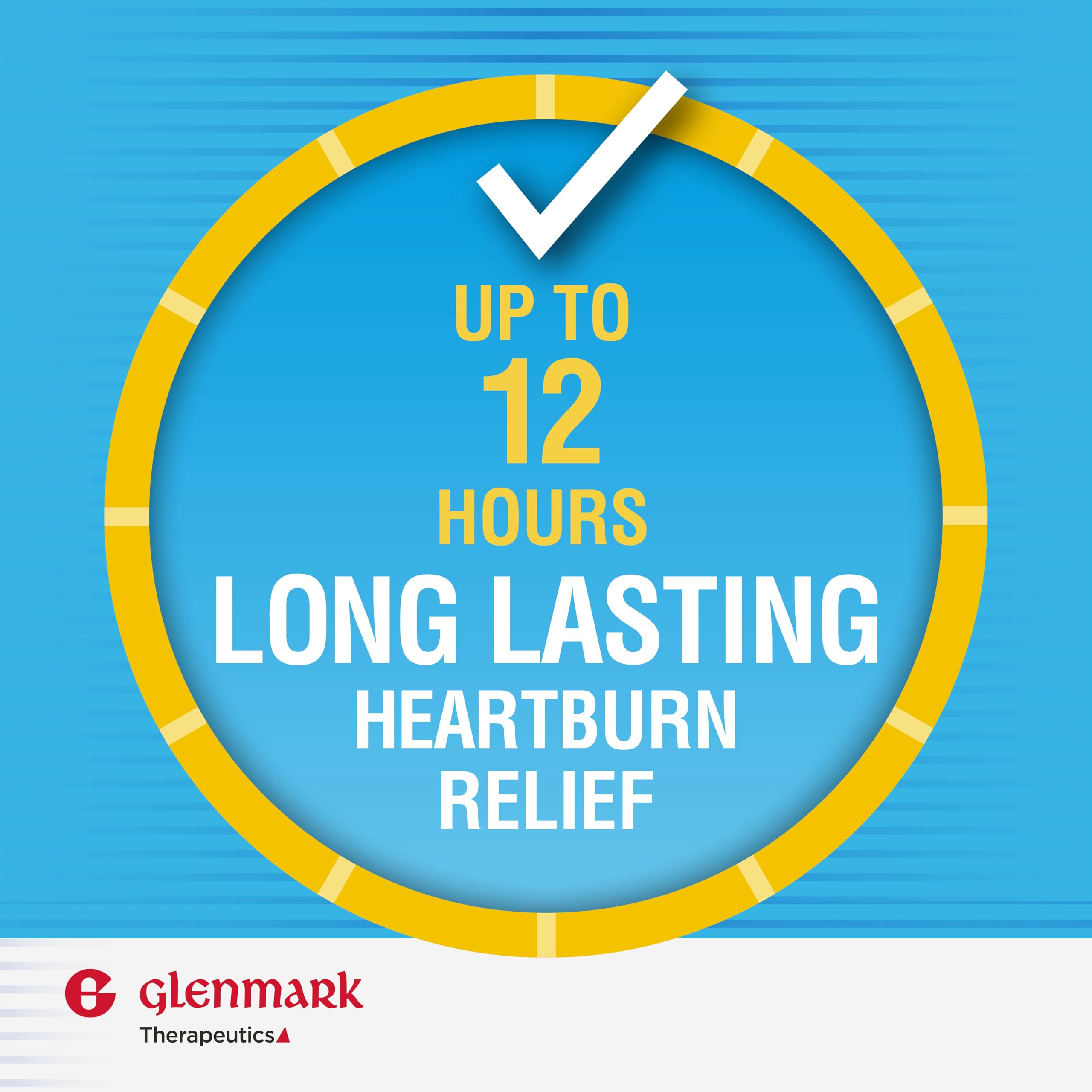 Glenmark Famotidine 20 mg — bouteille facile à ouvrir pour une utilisation ponctuelle après repas.