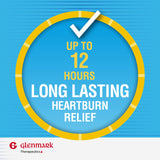 Glenmark Famotidine 20 mg — bouteille facile à ouvrir pour une utilisation ponctuelle après repas.