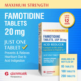 Glenmark Famotidine 20 mg — tablette dans la main, prise discrète et simple.