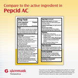 Glenmark Famotidine 20 mg — tablettes en blister avec dose pratique.