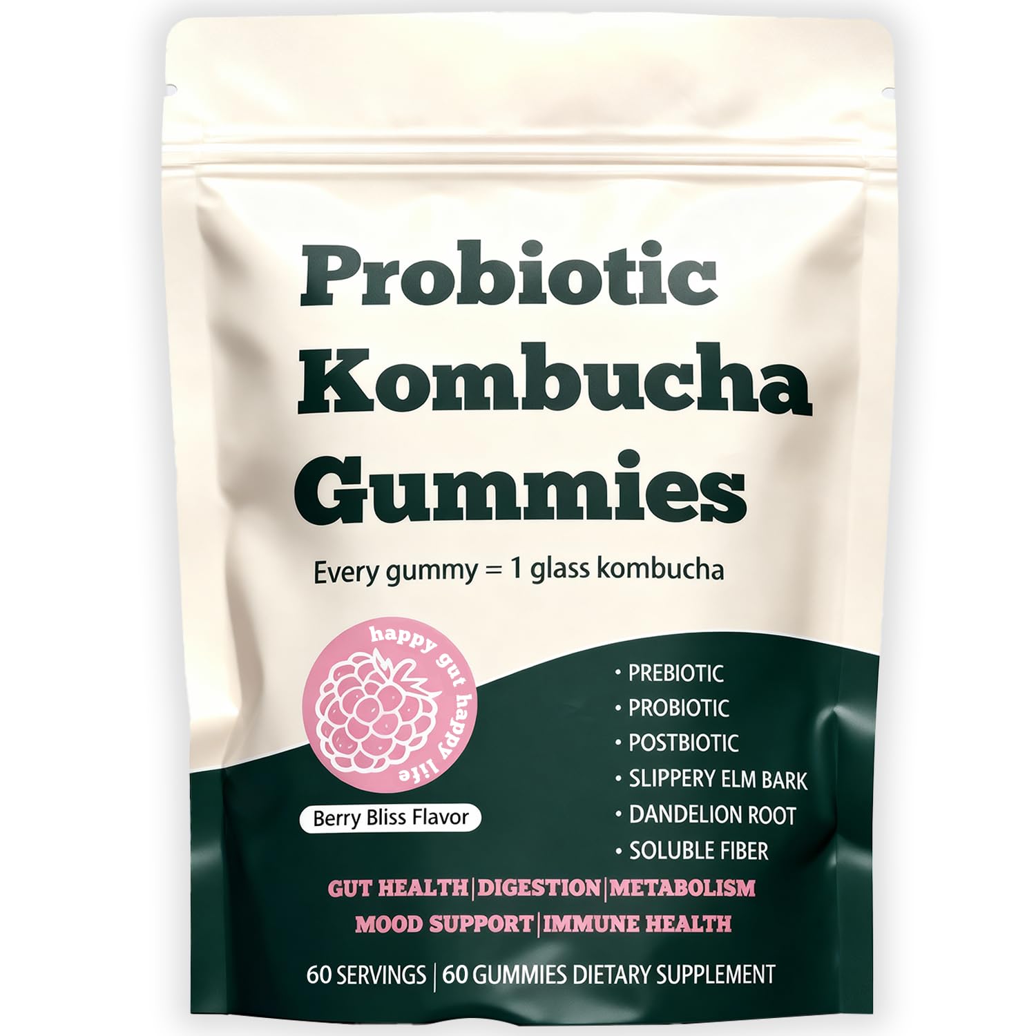 Glo Vous Gummies Kombucha: emballage pratique pour emporter et consommer