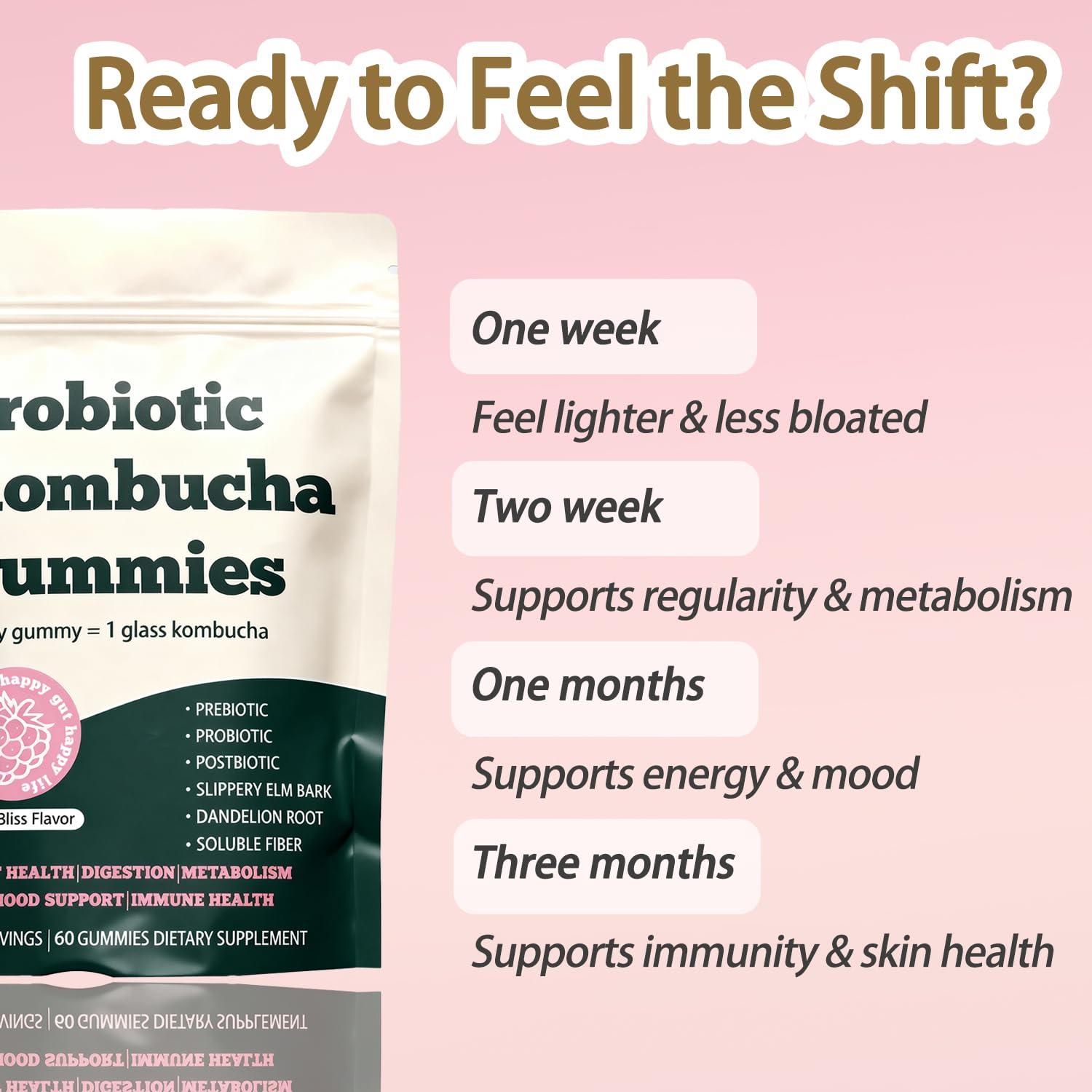 Glo Vous Gummies Kombucha: soutien digestif potentiel lors des repas et journées