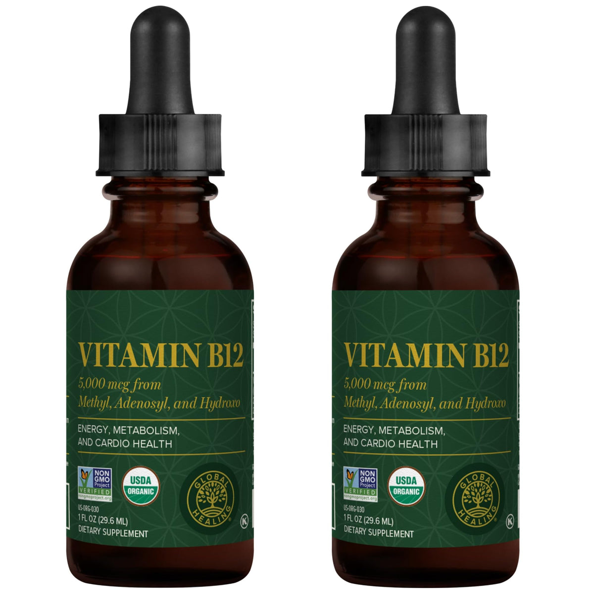 Global Healing Center B12 gouttes sous-langue — absorption rapide et pratique