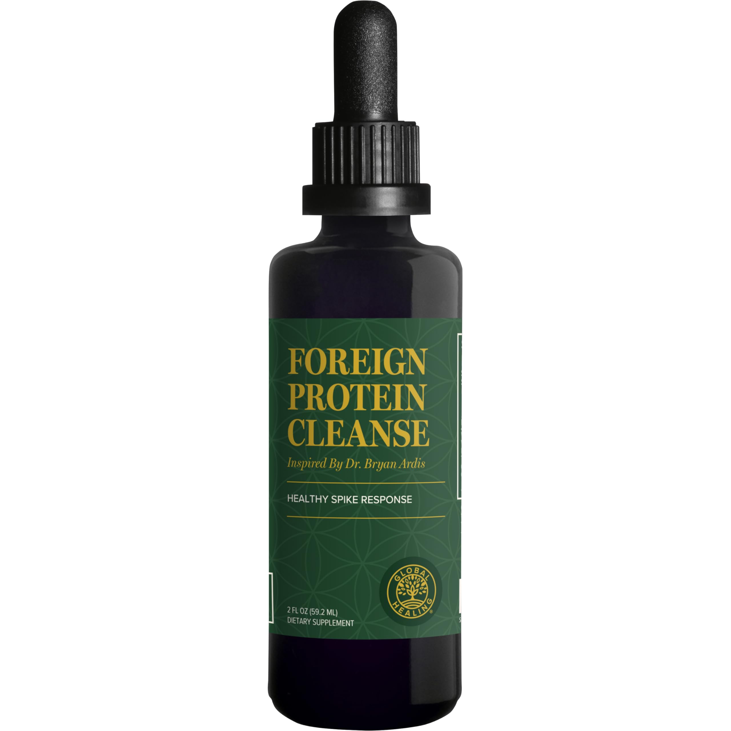 Global Healing Center Foreign Protein Cleanse – flacon et etiquettes, soutien potentiel immunitaire.