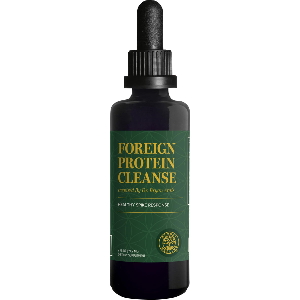 Global Healing Center Foreign Protein Cleanse – flacon et etiquettes, soutien potentiel immunitaire.