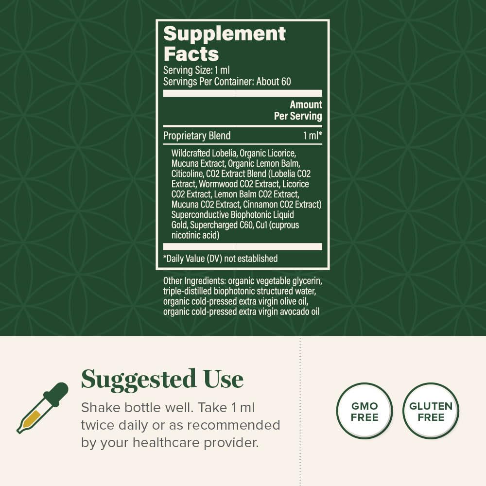 Global Healing Center Foreign Protein Cleanse – ingrédients actifs soutenant potentiellement la respiration.