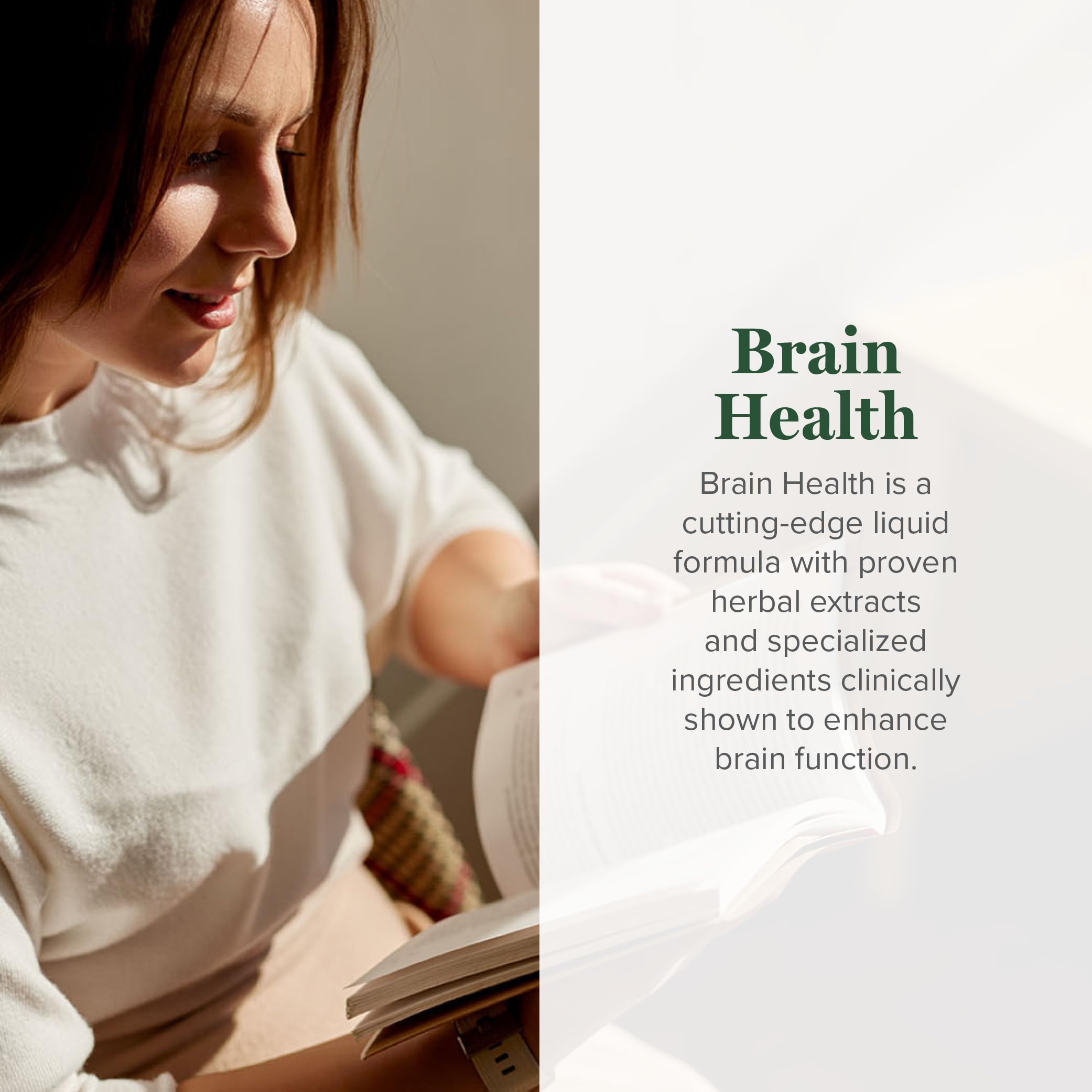 Global Healing Center Brain Health - ingrédients organiques visibles pour le cerveau.
