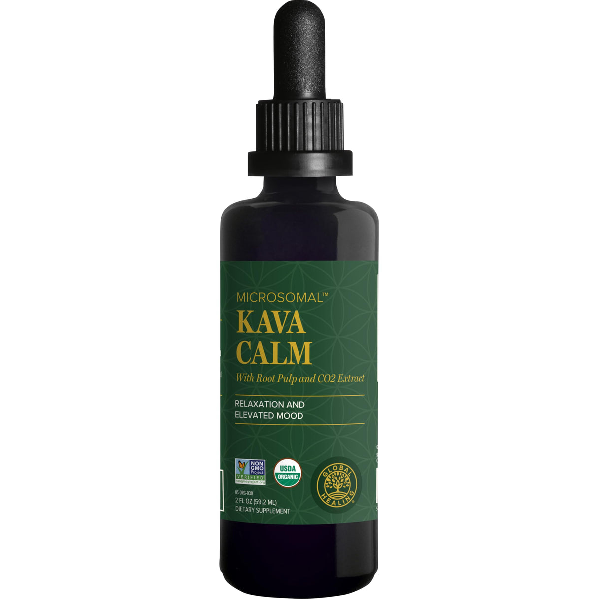 Bouteille Global Healing Center Kava Calm pour une détente naturelle après le travail.