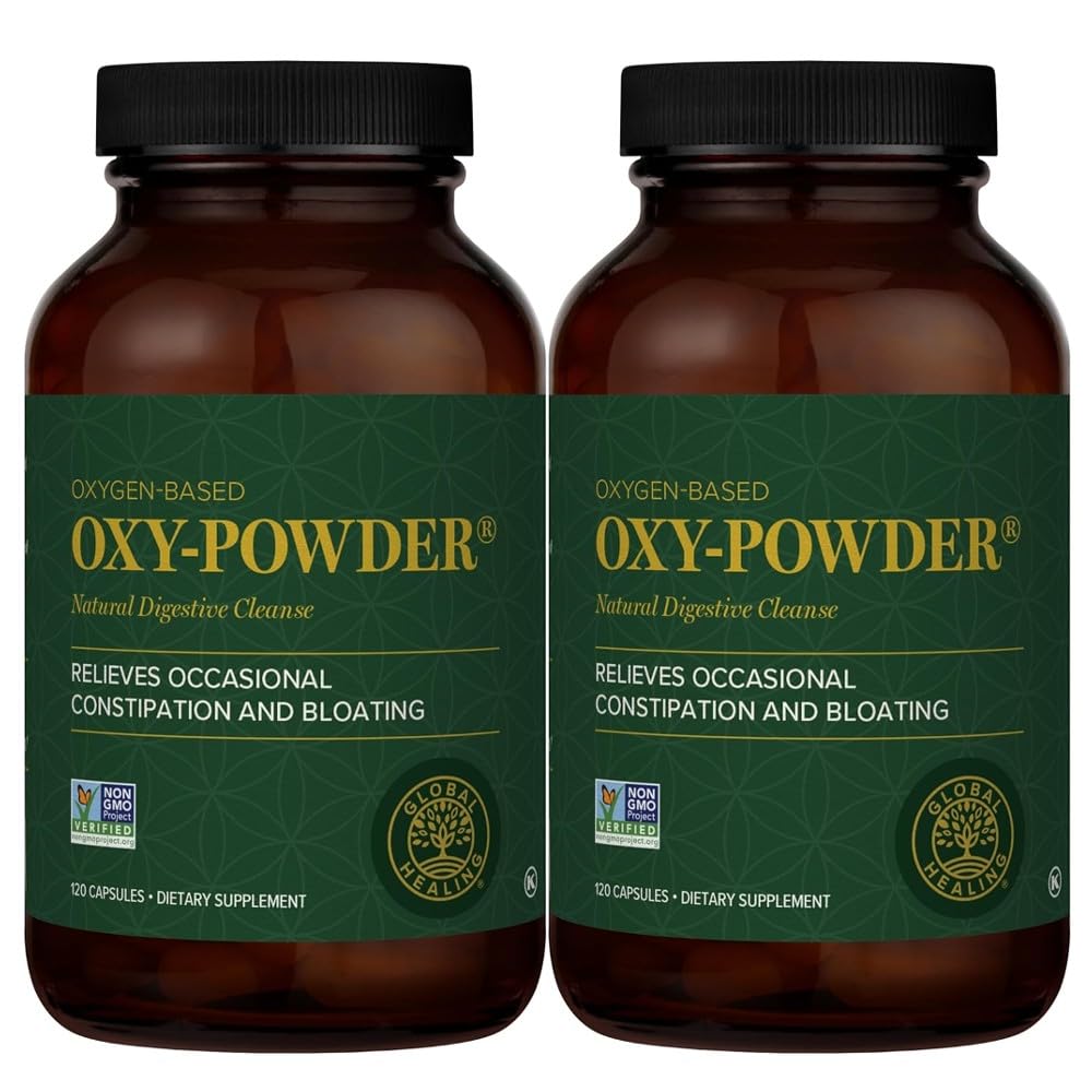 Global Healing Center Oxy-Powder, bouteille 240 capsules, idéal pour une routine détox douce.