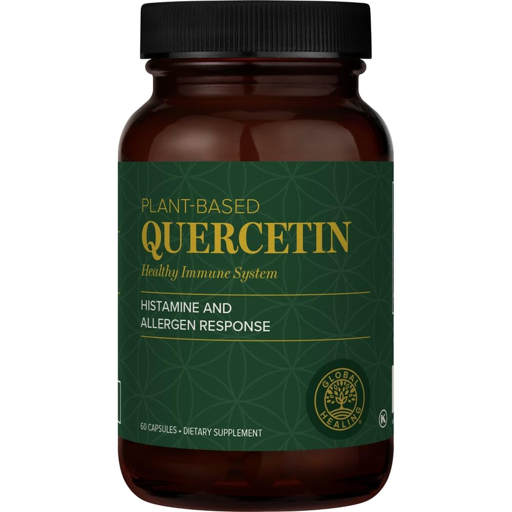 Global Healing Center Quercétine 250 mg – bouteille avec capsules pratiques pour usage quotidien.