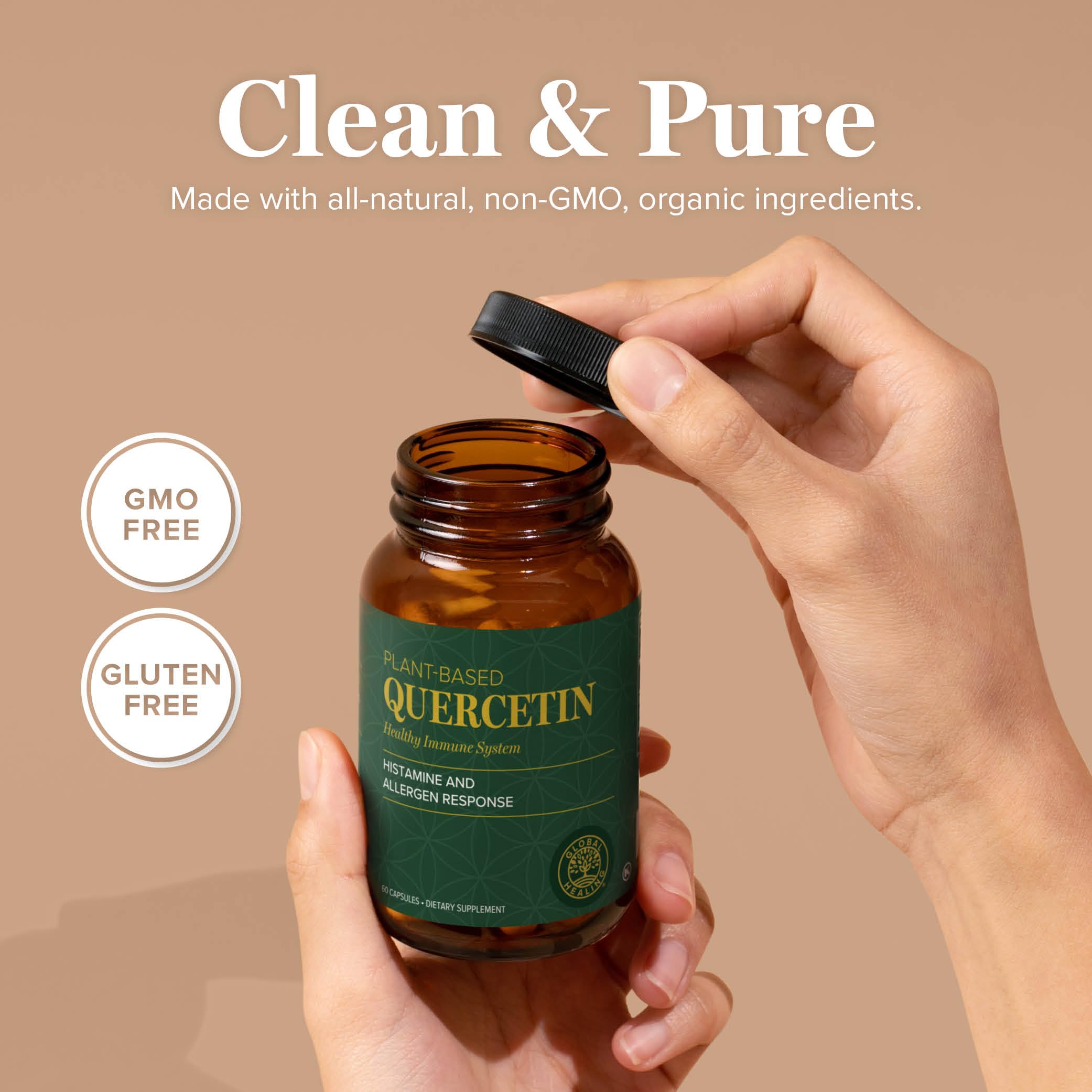 Global Healing Center Quercétine 250 mg – étui-emballage avec étiquette.