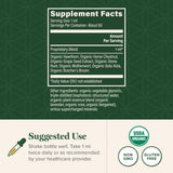 Global Healing Center Vein Health Drops - étiquette renseignant les ingrédients naturels