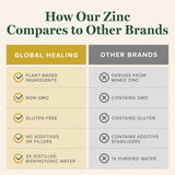 Global Healing Center Zinc Liquide – extrait de feuilles de goyave et antioxydants