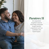 Étiquette Global Healing Paratrex II clairement lisible pour comprendre les ingrédients et l'utilisation.