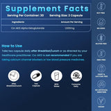 Global Natural Healing Ca-AKG: vue rapprochée des gélules, aide potentielle après l'effort.