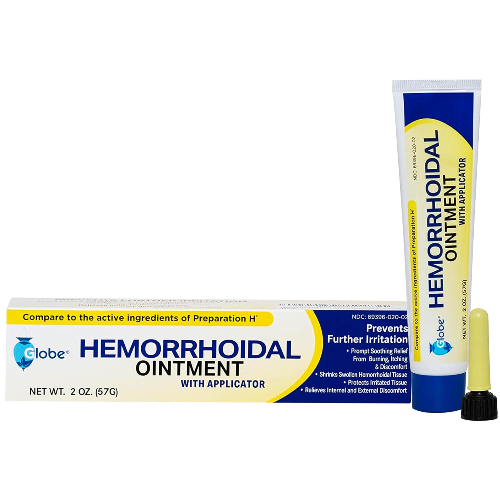 Pommade Globe hémorroïdale avec applicateur pour une application ciblée.