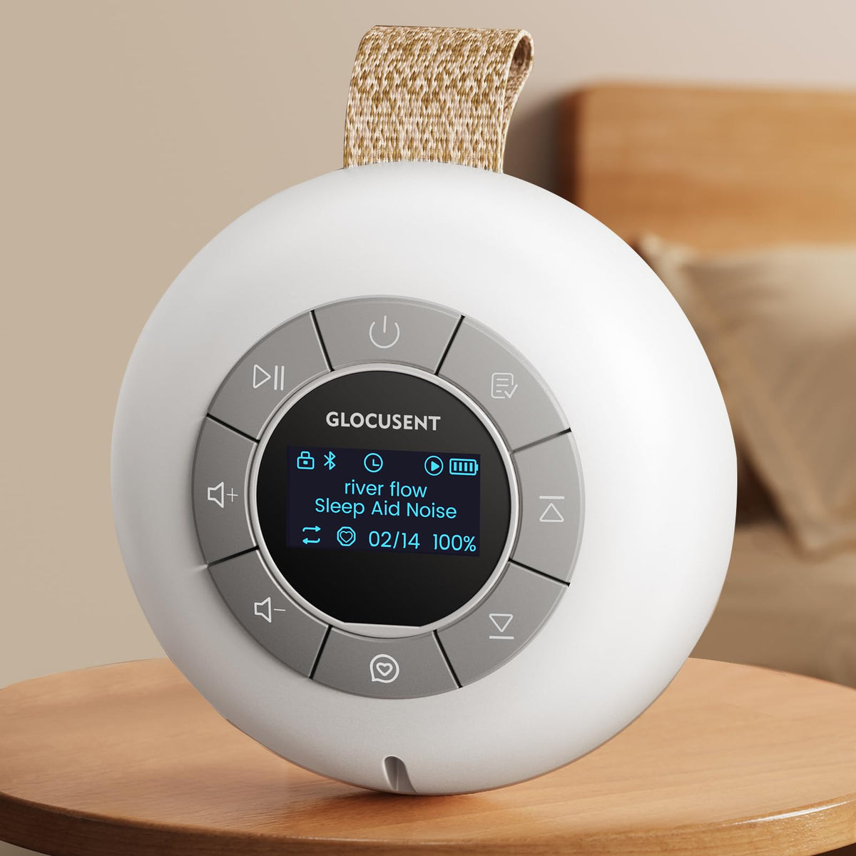 Glocusent machine bruit blanc portable pour dormir paisiblement et se concentrer.