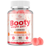 Glorithiventa Booty Gummies - Bouteille colorée avec goût pêche sans sucre ajouté.